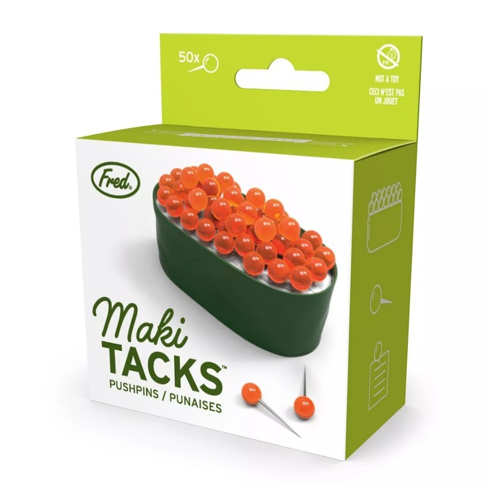 Fred Maki Tacks Sushi Pushpin & Holder Set NEW